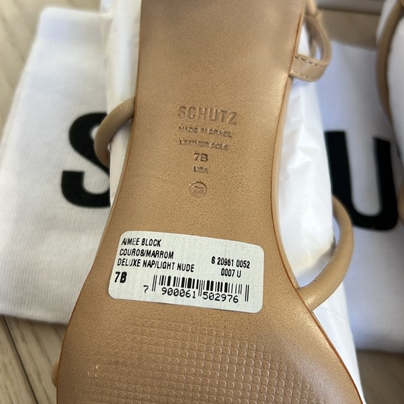 Schutz Aimee Block Heeled Sandals Shoes Heels Light Nude Size 7 NWT - Picture 10 of 10
